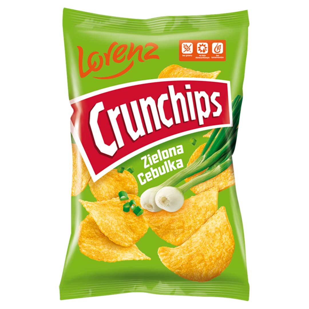 CRUNCHIPS Chipsy ziemniaczane o smaku zielonej cebulki. 60,64 zl/kg