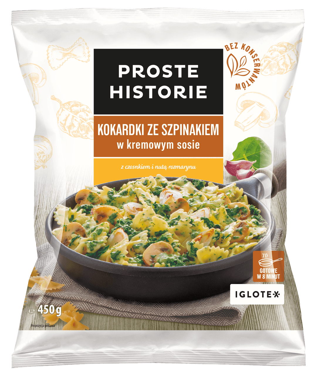 PROSTE HISTORIE Kokardki ze szpinakiem w kremowym sosie. 25,09 zl/kg