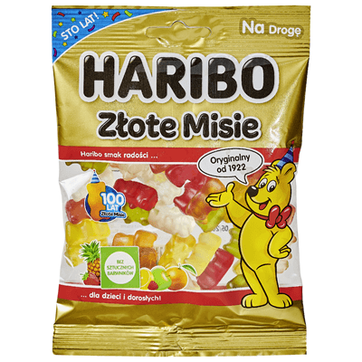 HARIBO ZLOTE MISIE Zelki owocowe. 35,18 zl/kg