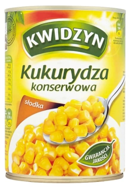 KWIDZYN Kukurydza konserwowa. 9,73 zl/kg