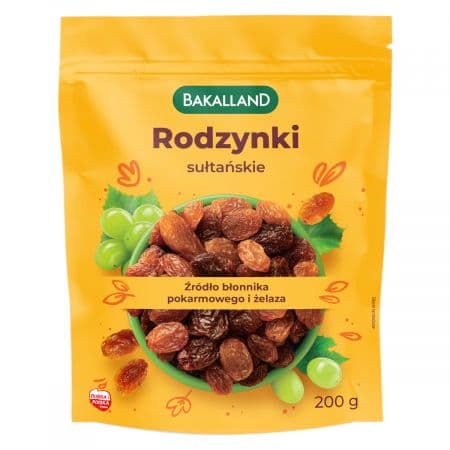 BAKALLAND Rodzynki sultanskie. 27,45 zl/kg