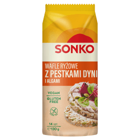 SONKO Wafle ryzowe z pestkami dyni bezglutenowe. 33,00 zl/kg