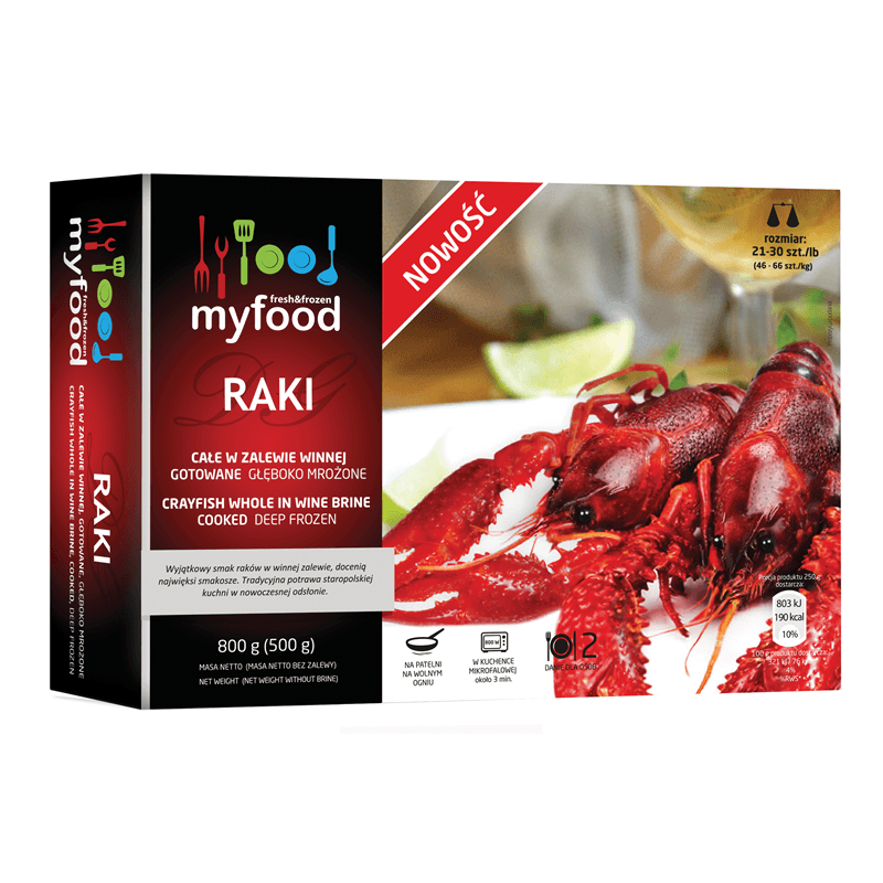 MYFOOD Raki cale gotowane w zalewie winnej mrozone. 73,98 zl/kg