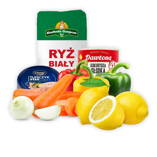 MULTIPAK Zestaw na kolorowa salatke z ryzem i tunczykiem.