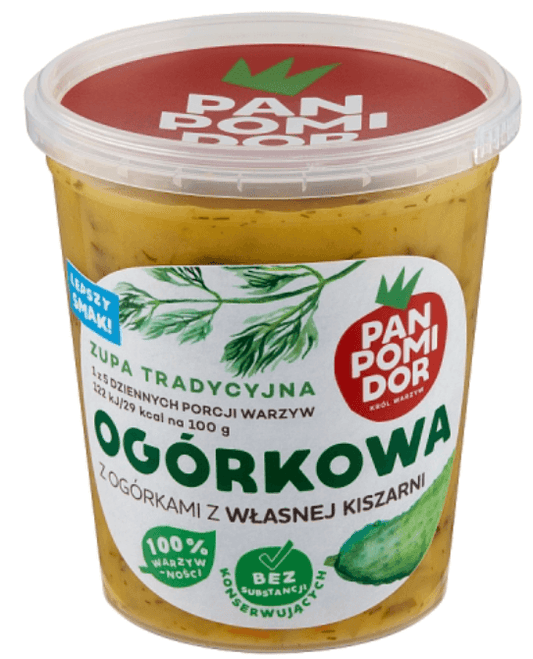 PAN POMIDOR Zupa ogorkowa z ogorkami z wlasnej kiszarni. 19,23 zl/kg