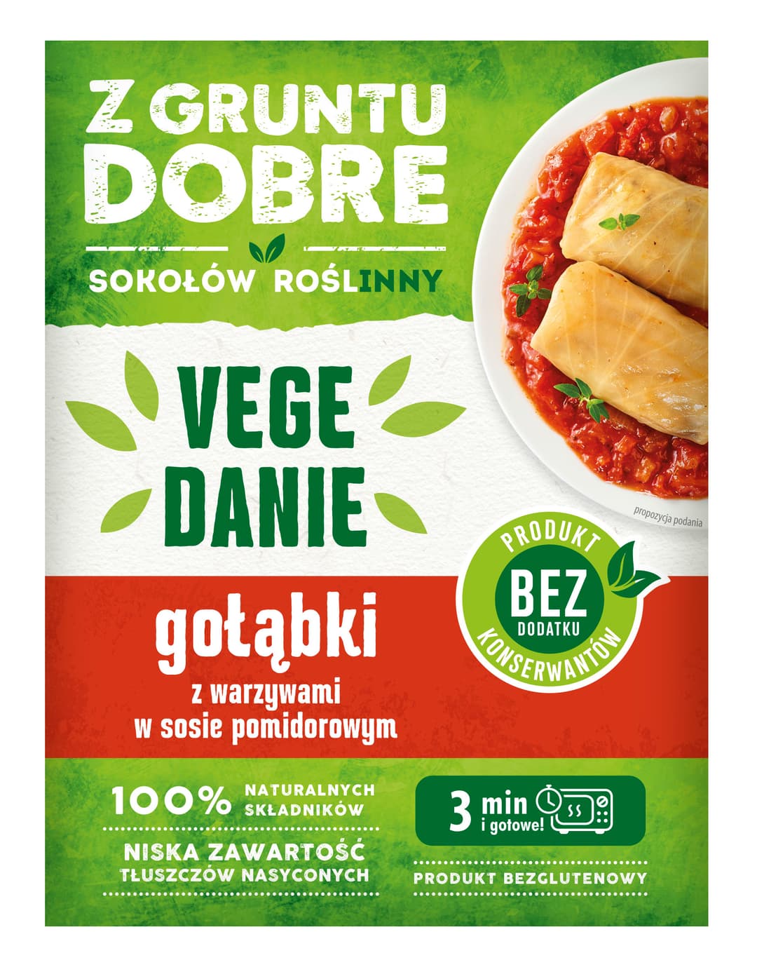 Z GRUNTU DOBRE Golabki z warzywami w sosie pomidorowym 360g. 41,64 zl/kg