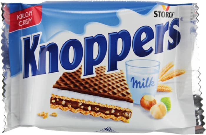 KNOPPERS Wafelek mleczno-orzechowy. 71,60 zl/kg