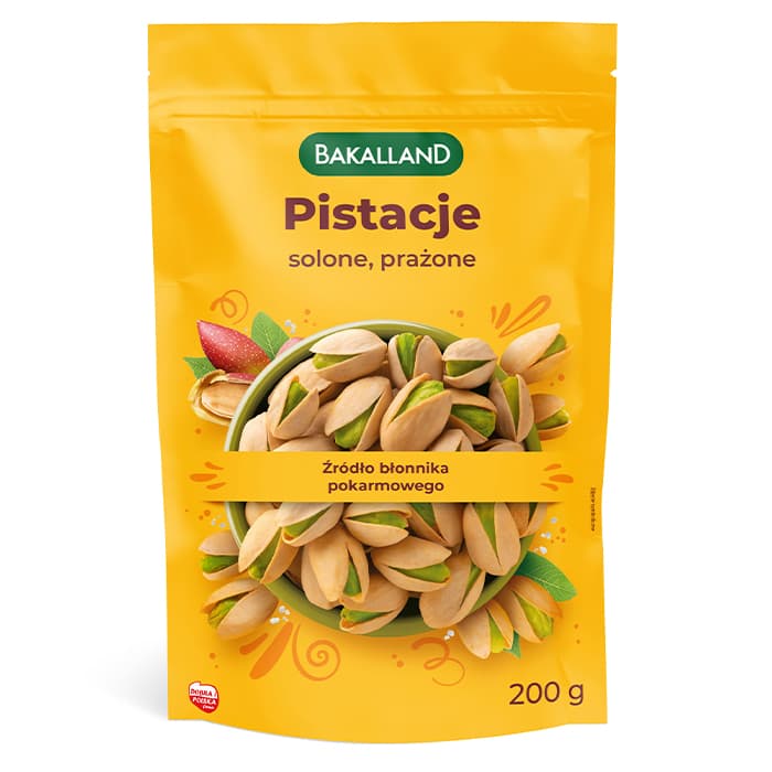 BAKALLAND Pistacje solone prazone. 112,45 zl/kg