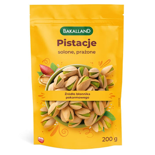 BAKALLAND Pistacje solone prazone. 112,45 zl/kg