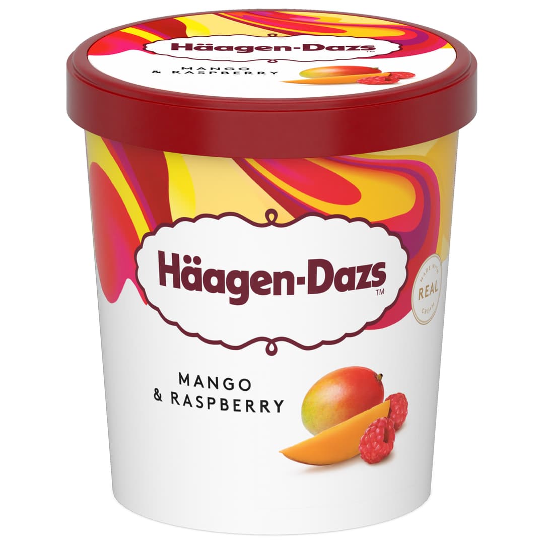 HAAGEN DAZS Lody o smaku mango - malina. 50,92 zl/kg
