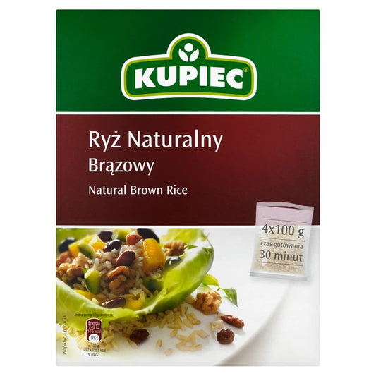 KUPIEC Ryz naturalny brazowy 4x100g. 12,48 zl/kg