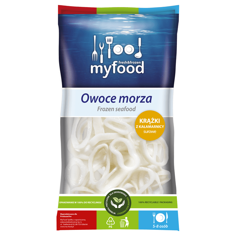 MYFOOD Kalmary krazki 3-7 cm surowe mrozone. 77,13 zl/kg