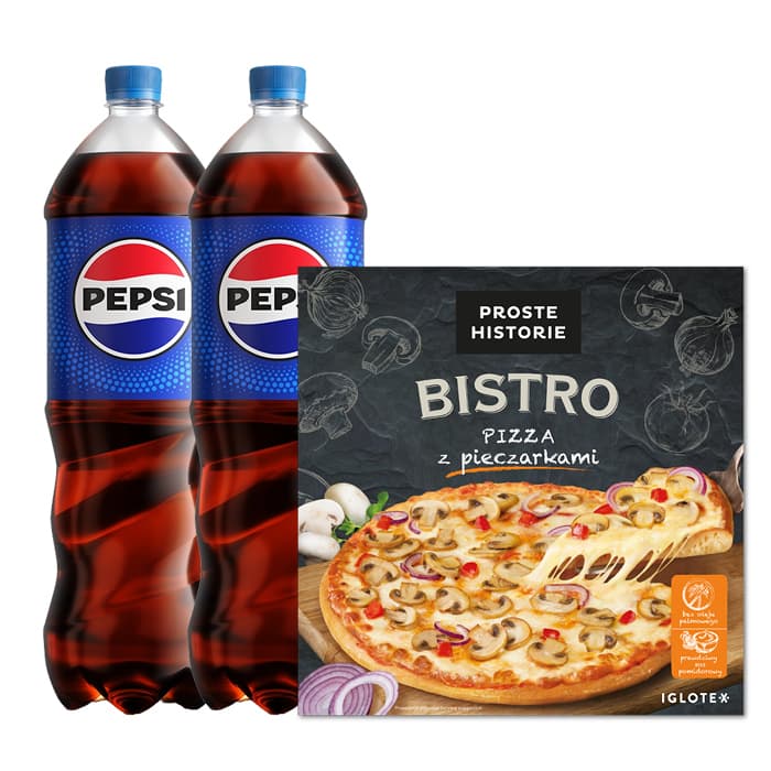 MULTIPAK Pepsi x2 + Pizza z pieczarkami.
