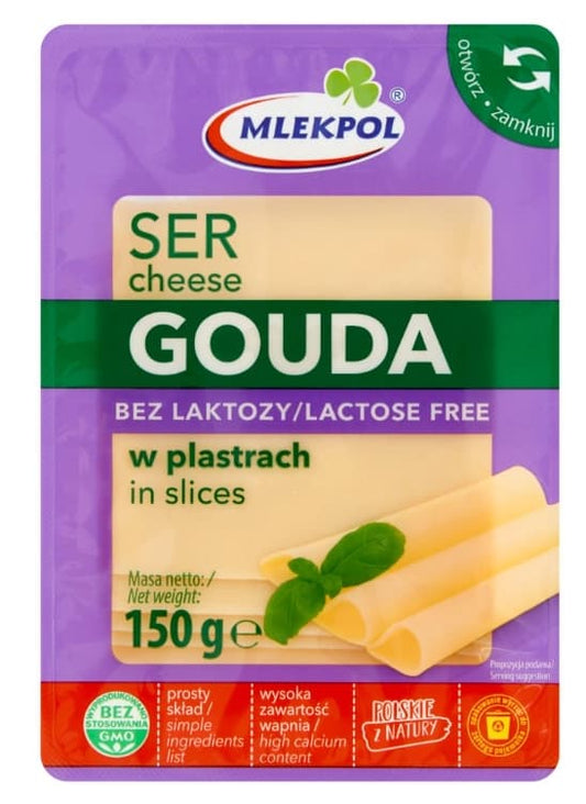 MLEKPOL Ser Gouda w plastrach bez laktozy. 37,93 zl/kg