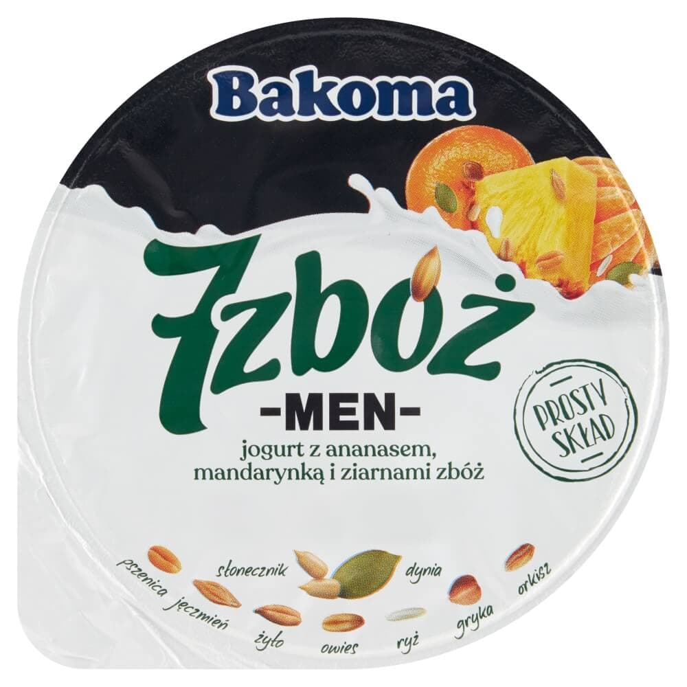 BAKOMA 7 ZBOZ MEN Jogurt z ananasem i mandarynka. 21,63 zl/kg