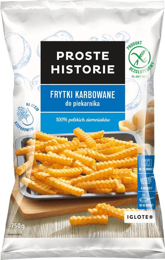 PROSTE HISTORIE Frytki karbowane do piekarnika. 12,79 zl/kg