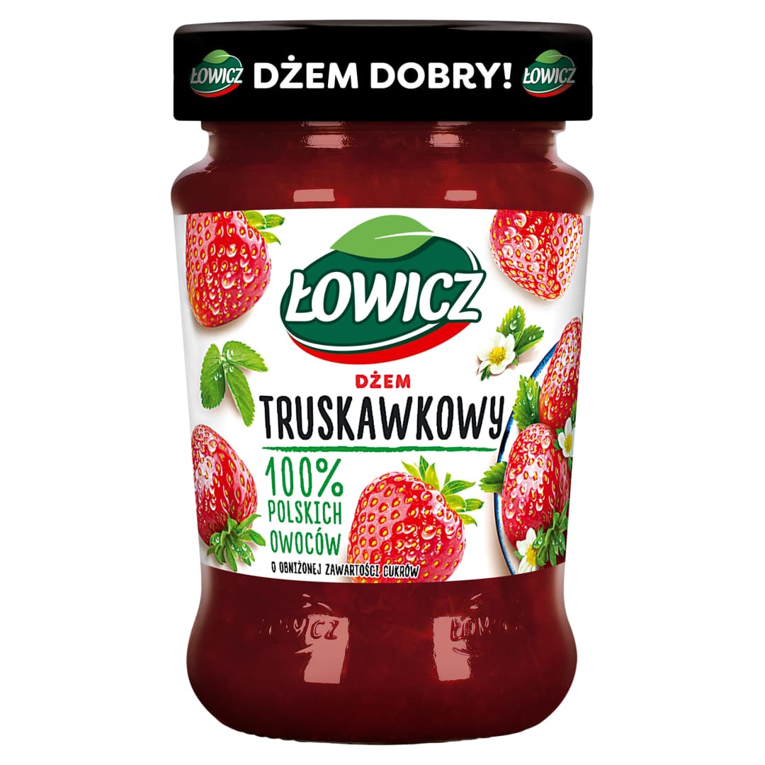 LOWICZ Dzem truskawkowy niskoslodzony. 19,25 zl/kg