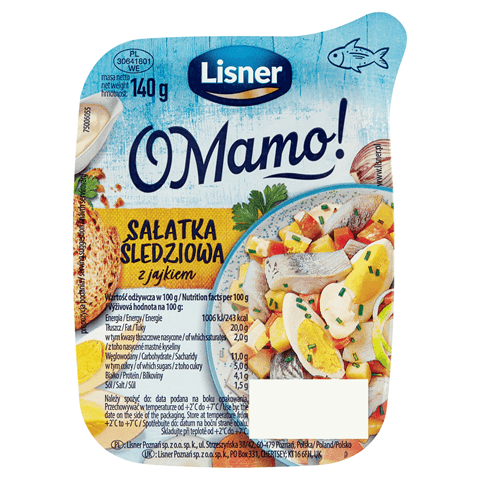 LISNER O MAMO! Salatka sledziowa z jajkiem. 25,64 zl/kg