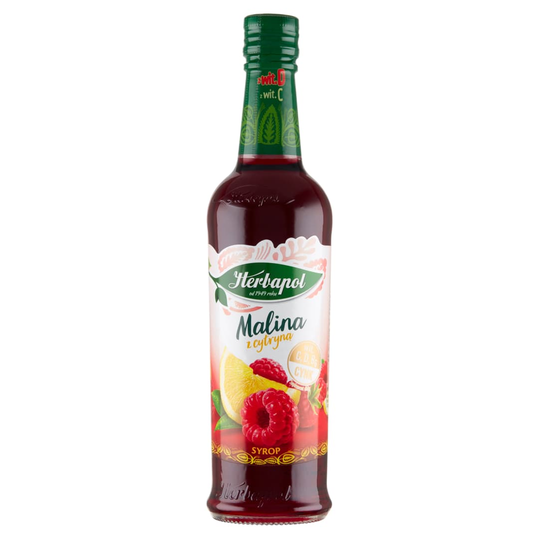 HERBAPOL Syrop o smaku malinowo-cytrynowym. 14,74 zl/l