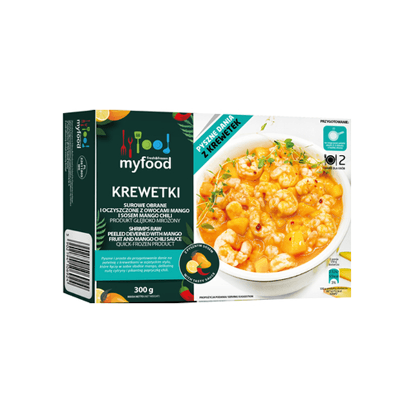 MYFOOD Krewetki z mango z sosem mango-chilli. 88,97 zl/kg