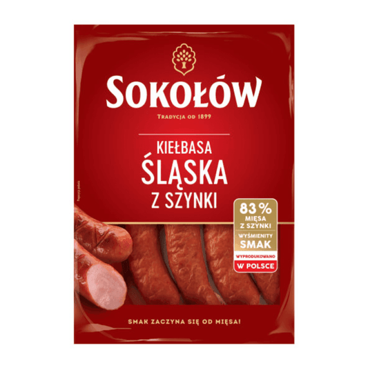 SOKOLOW Kielbasa slaska z szynki. 31,38 zl/kg