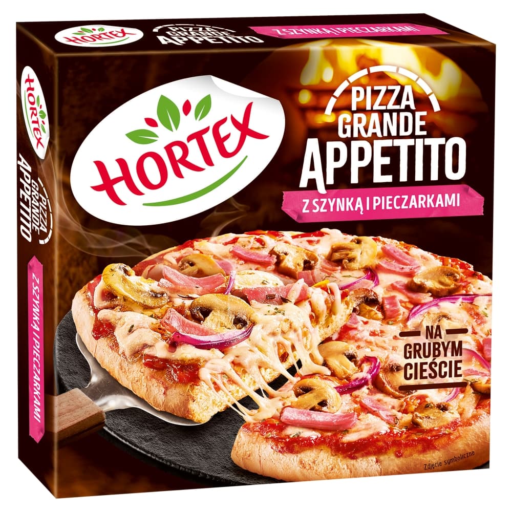 HORTEX Pizza z szynka i pieczarkami. 30,09 zl/kg