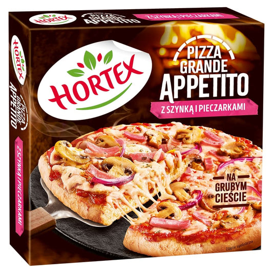 HORTEX Pizza z szynka i pieczarkami. 30,09 zl/kg