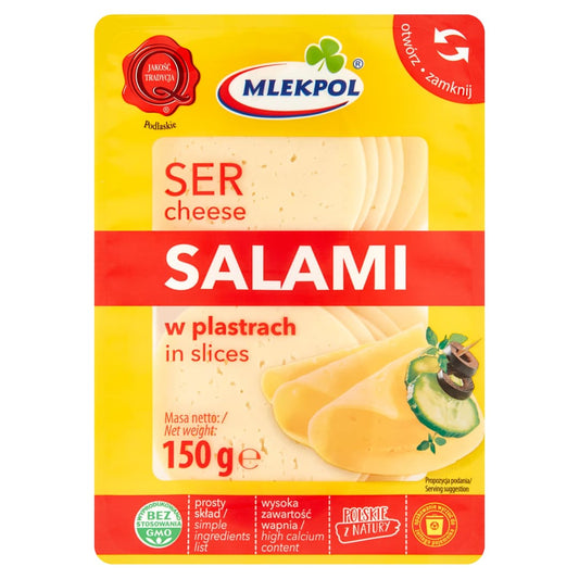 MLEKPOL Ser Salami w plastrach. 37,93 zl/kg