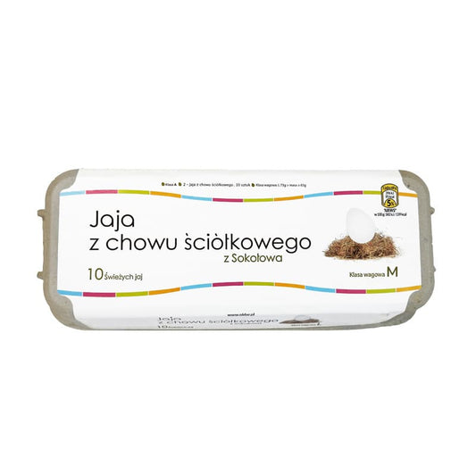 JAJA Z SOKOLOWA Jaja z chowu sciolkowego rozmiar M 10 szt.. 1,00 zl/szt.
